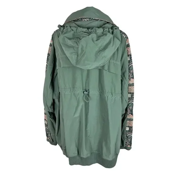 Free People FP Movement She Fly Anorak Windbreaker Hooded Jacket Oversize Sz XS - Picture 8 of 11